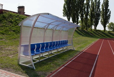 Střídačka na fotbal se sedačkami 3m Al - 6 sedadel_obr2