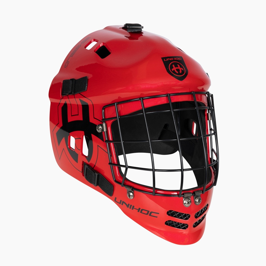 Brankářská maska Unihoc - barva červená/černá