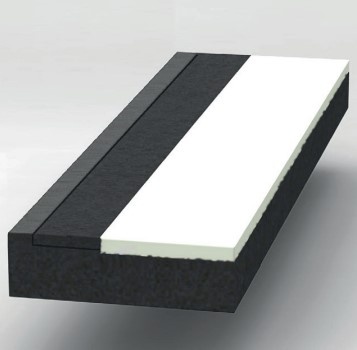 Odrazové břevno 122 x 34 x 10cm celogumové s gumovou indikační deskou soutěžní