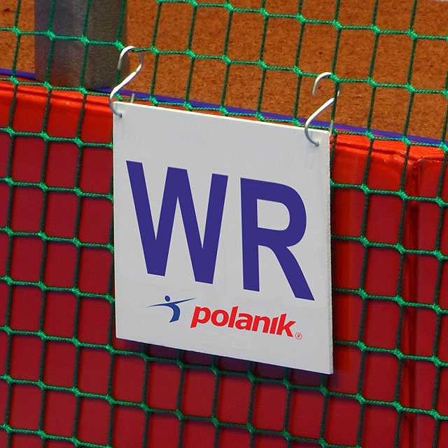 Značka pro označení světového rekordu - pro vrhy koulí WR-S292