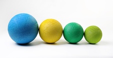 Gumový míč - průměr 210mm, hmotnost 420g - barva modrá