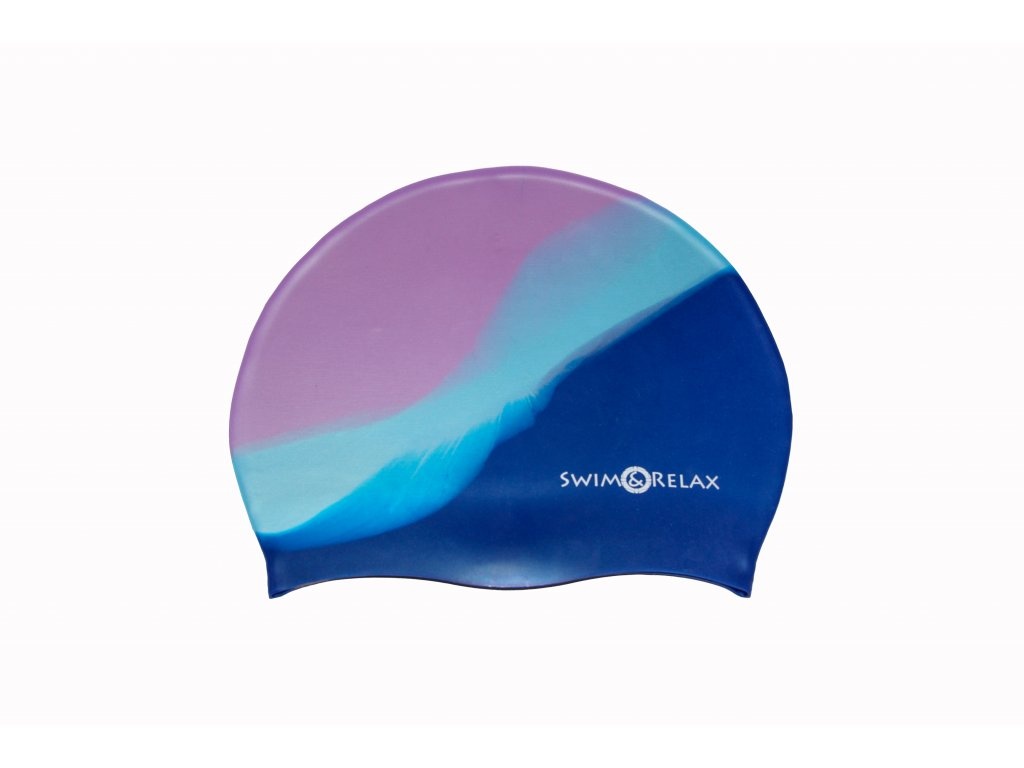 Plavecká čepice MULTICOLOR - fialová/modrá