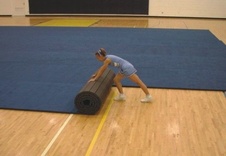 Gymnastický koberec Flexiroll - 12x2 m, 40 mm - modrá