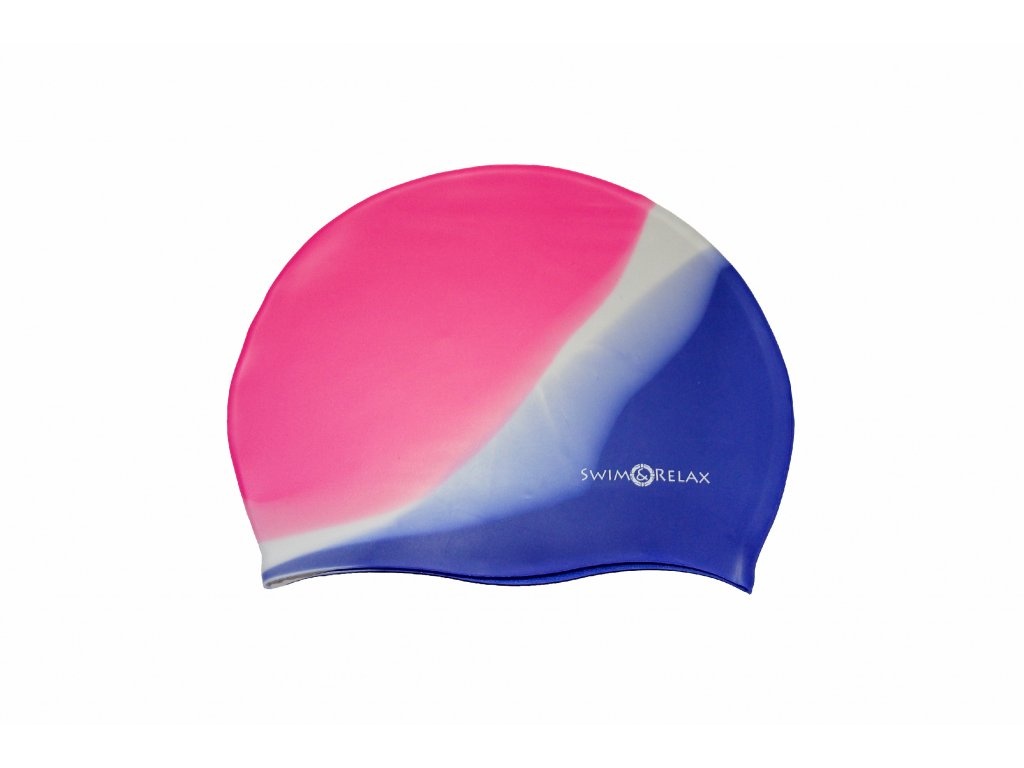 Plavecká čepice MULTICOLOR - růžová/fialová/bílá
