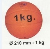 Tlakovatelný medicinbal - průměr 210 mm, hmotnost 1 kg