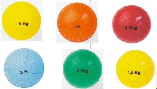 Rýhovaný míč s dvojitým obalem - hmotnost 1 kg