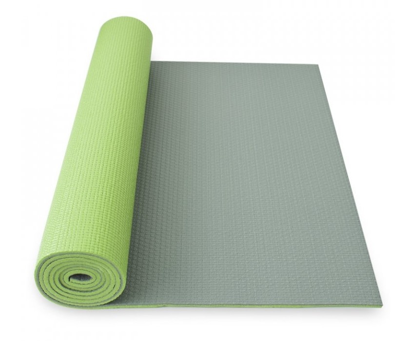 Podložka Yoga mat dvouvrstvá - zelená/šedá