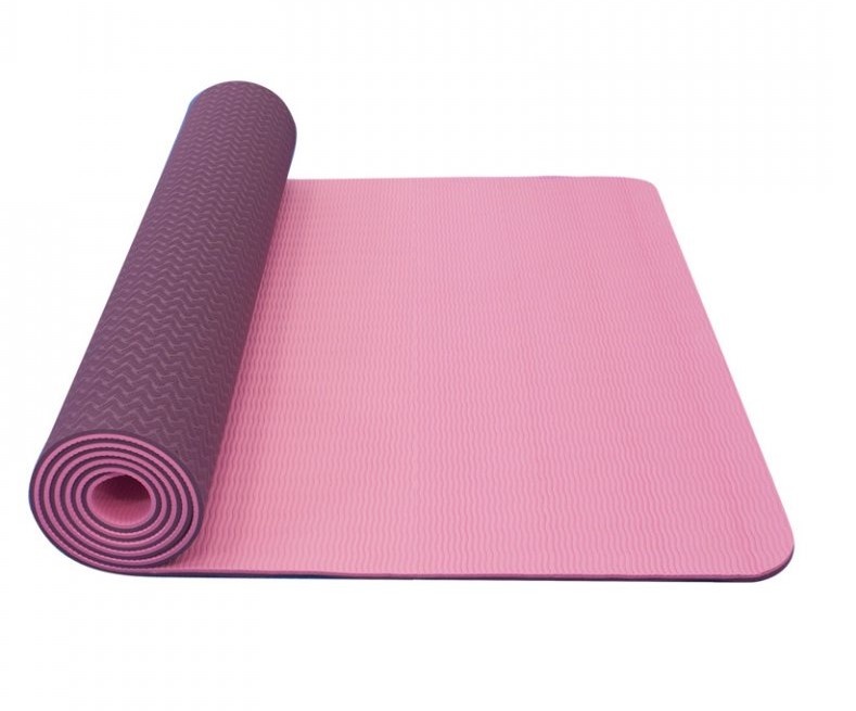 Podložka Yoga mat TPE dvouvrstvá - fialová/růžová