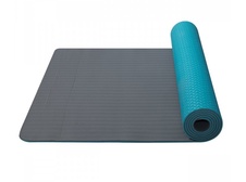 Podložka Yoga mat TPE dvouvrstvá - tyrkysová/šedá_obr2