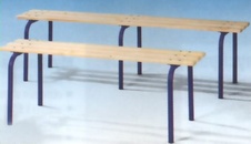Šatní lavice - barva hnědá - 2000 x 420 x 450 mm