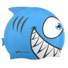 Plavecká čepice dětská ŽRALOK - barva modrá